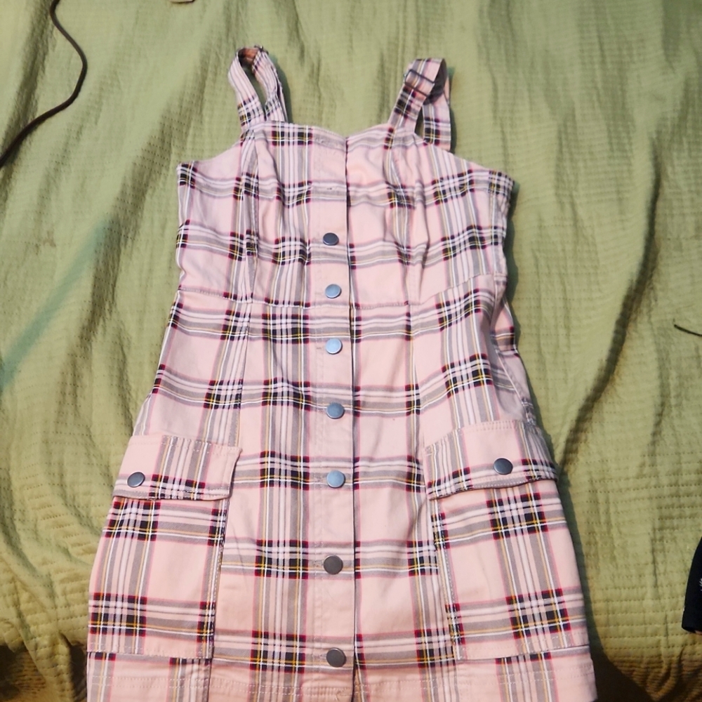 Pink overall dress